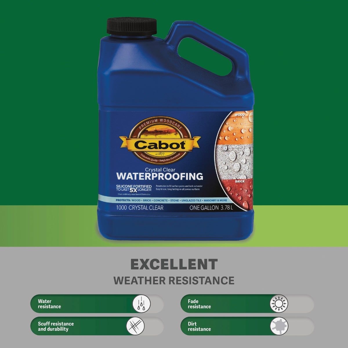 Cabot 1000 Clear Silicone Waterproofing Sealer, 1 Gal. Image 2