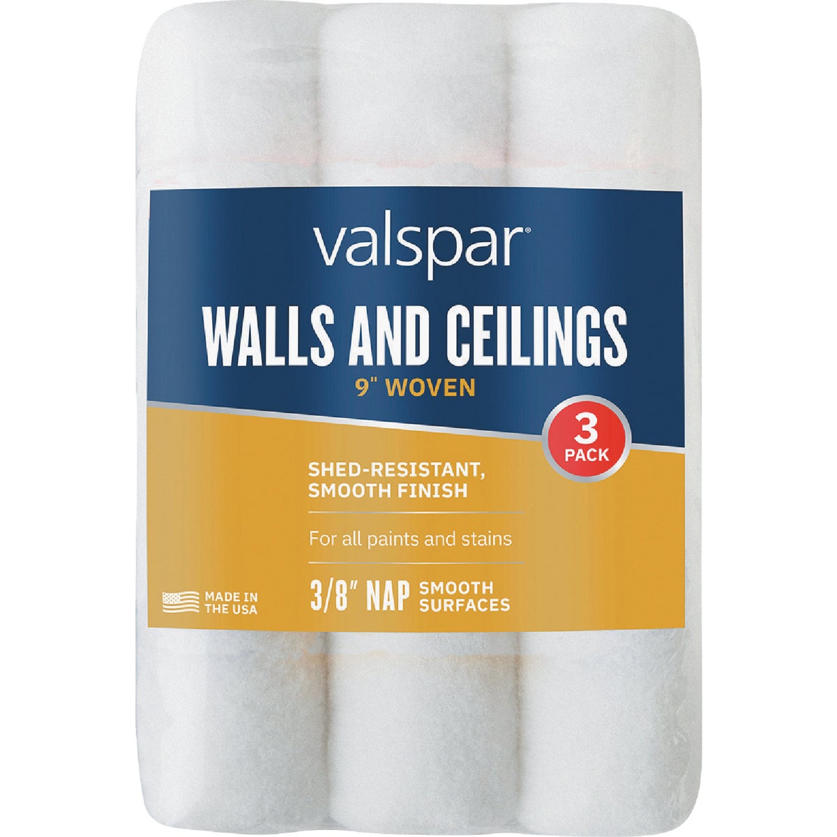 Valspar 9 In. Woven Walls & Ceilings Roller Covers (3-Pack) Image 1