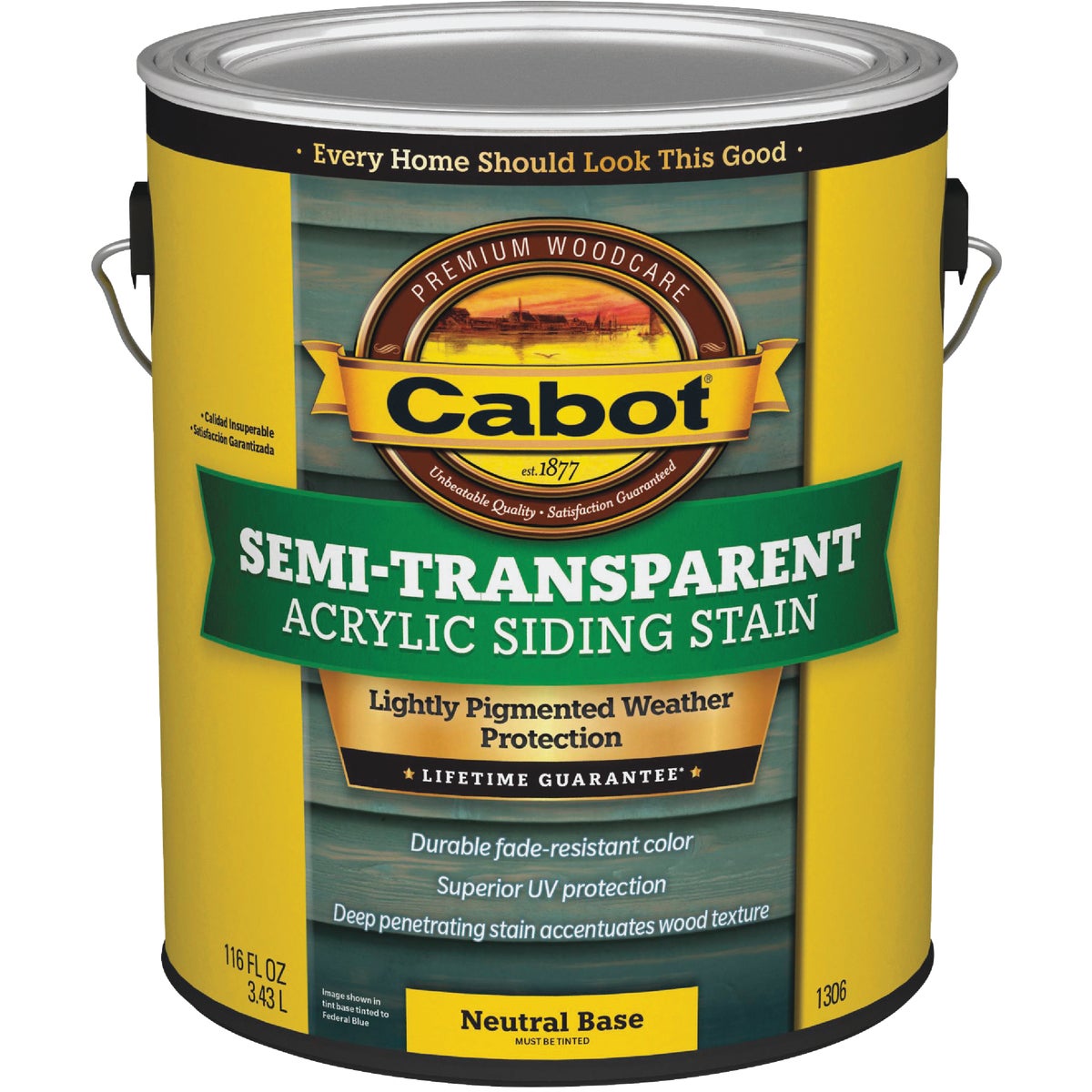 Cabot Semi-Transparent Exterior Siding Stain, 1306 Neutral Base, 1 Gal.