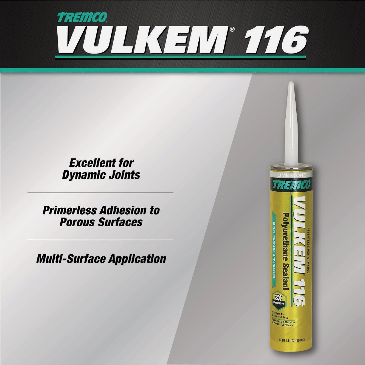 Tremco Vulkem 116 10.1 Oz. Limestone Polyurethane Sealant Image 2