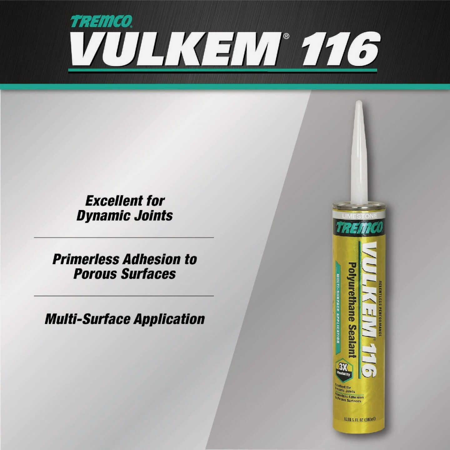 Tremco Vulkem 116 10.1 Oz. Limestone Polyurethane Sealant Image 2
