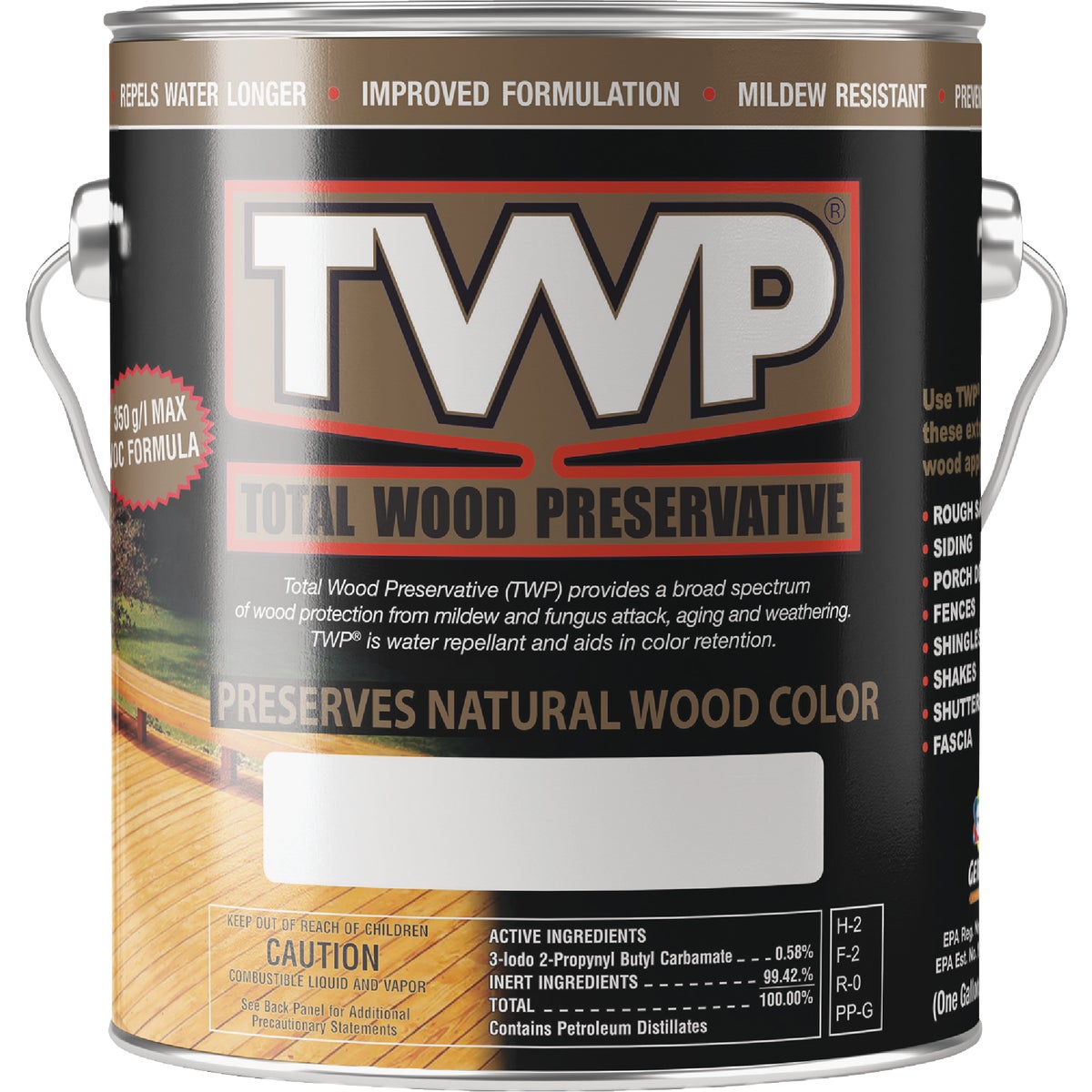 TWP 1500 Series Low VOC Wood Preservative Deck Stain, Redwood, 1 Gal. Image 1