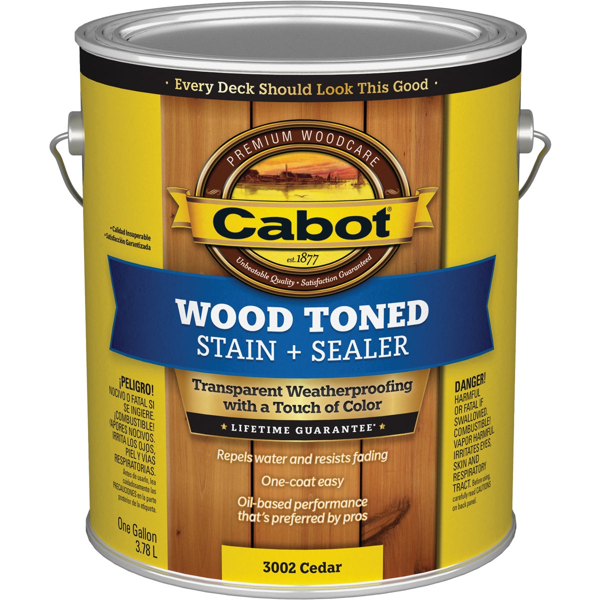 Cabot Alkyd/Oil Base Wood Toned Deck & Siding Stain, 3002 Cedar, 1 Gal. Image 7