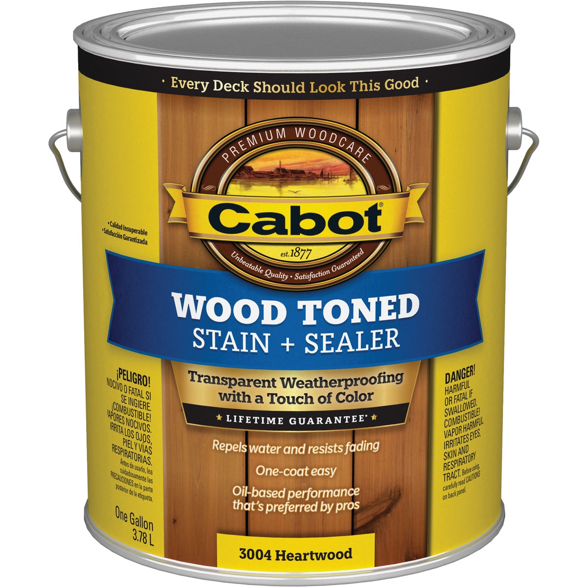 Cabot Alkyd/Oil Base Wood Toned Deck & Siding Stain, 3004 Heartwood, 1 Gal. Image 7