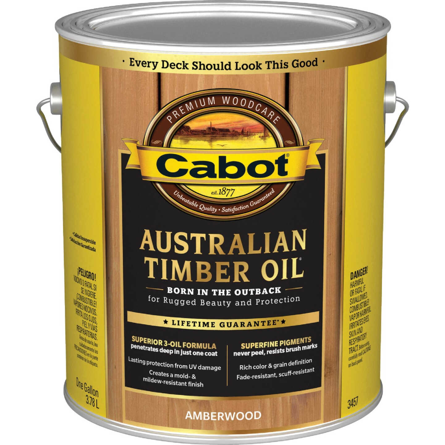 Cabot Australian Timber Oil, Amber Wood, 1 Gal. Image 7