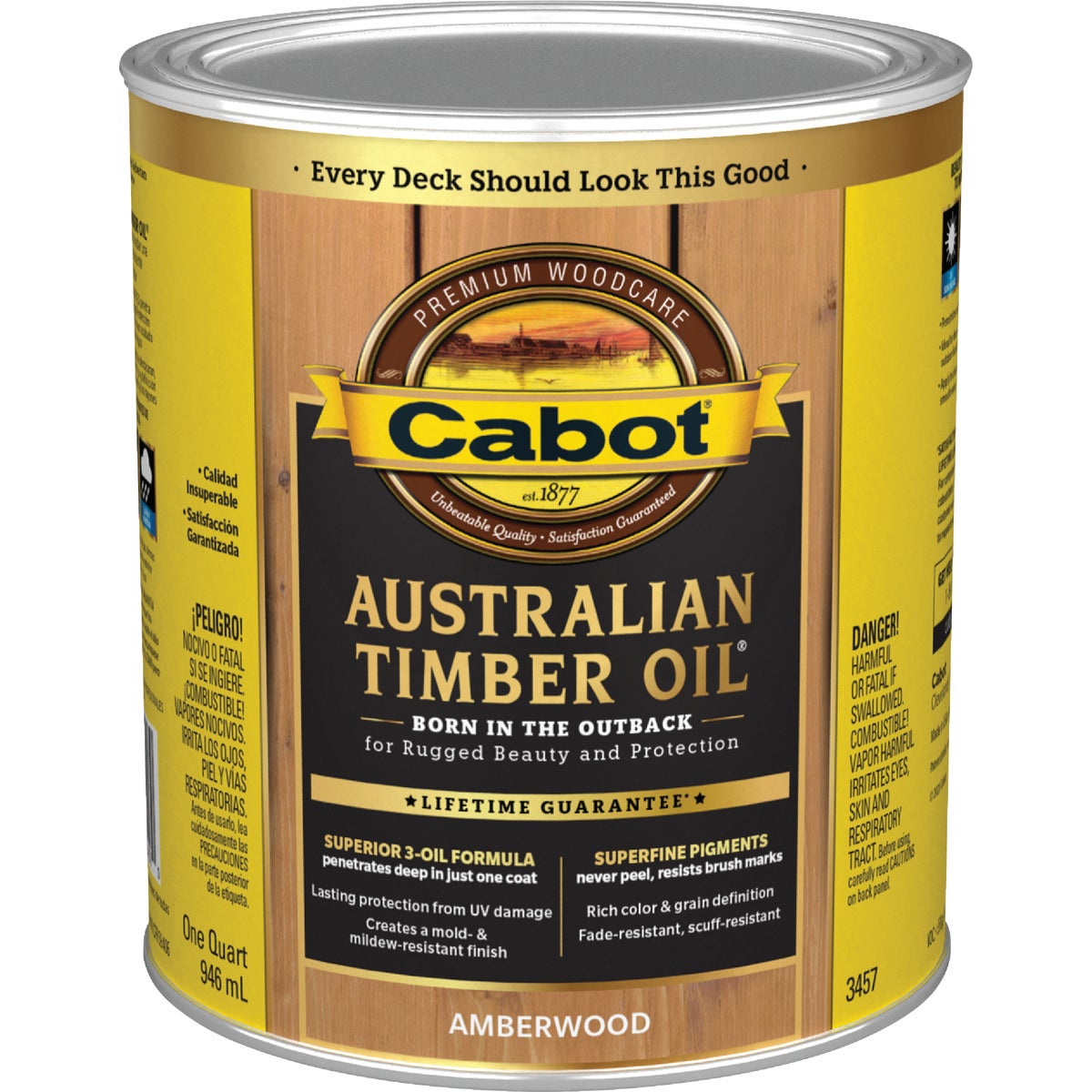 Cabot Australian Timber Oil, Amber Wood, 1 Qt. Image 7