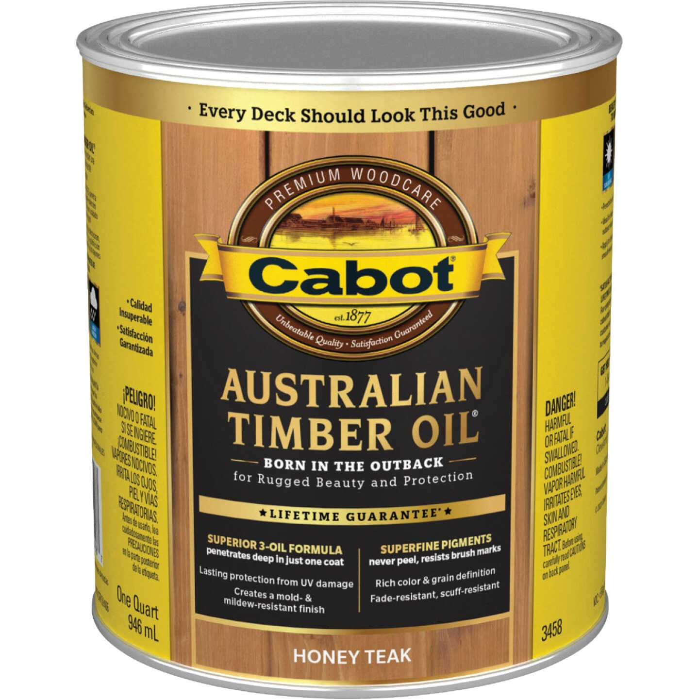 Cabot Australian Timber Oil, Honey Teak, 1 Qt. Image 7