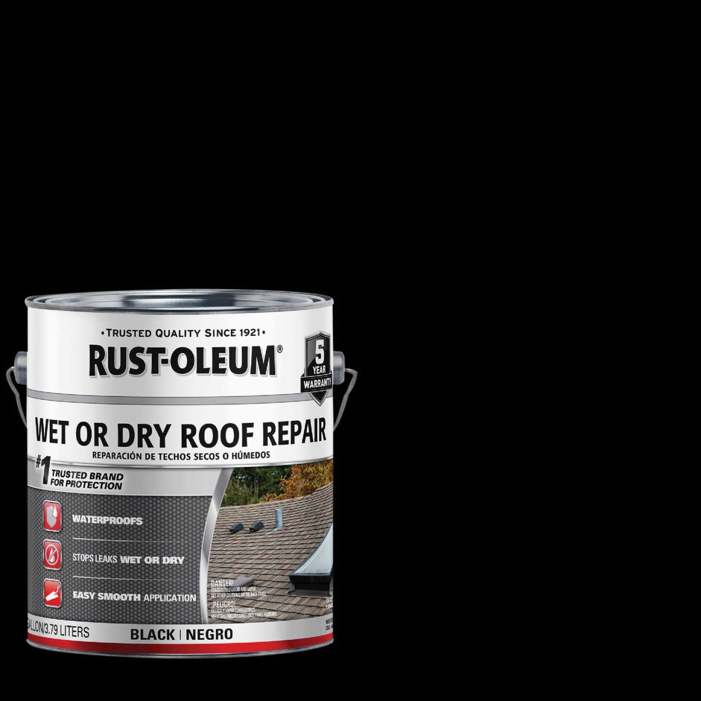 Rust-Oleum 1 Gal. Black Wet or Dry Roof Repair Image 1