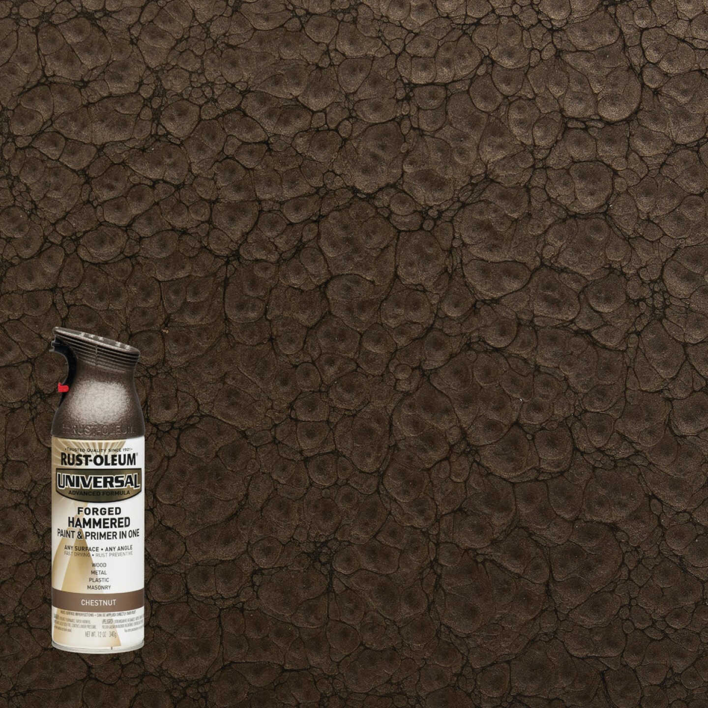 Rust-Oleum Universal 12 Oz. Chestnut Forged Hammered Spray Paint Image 1