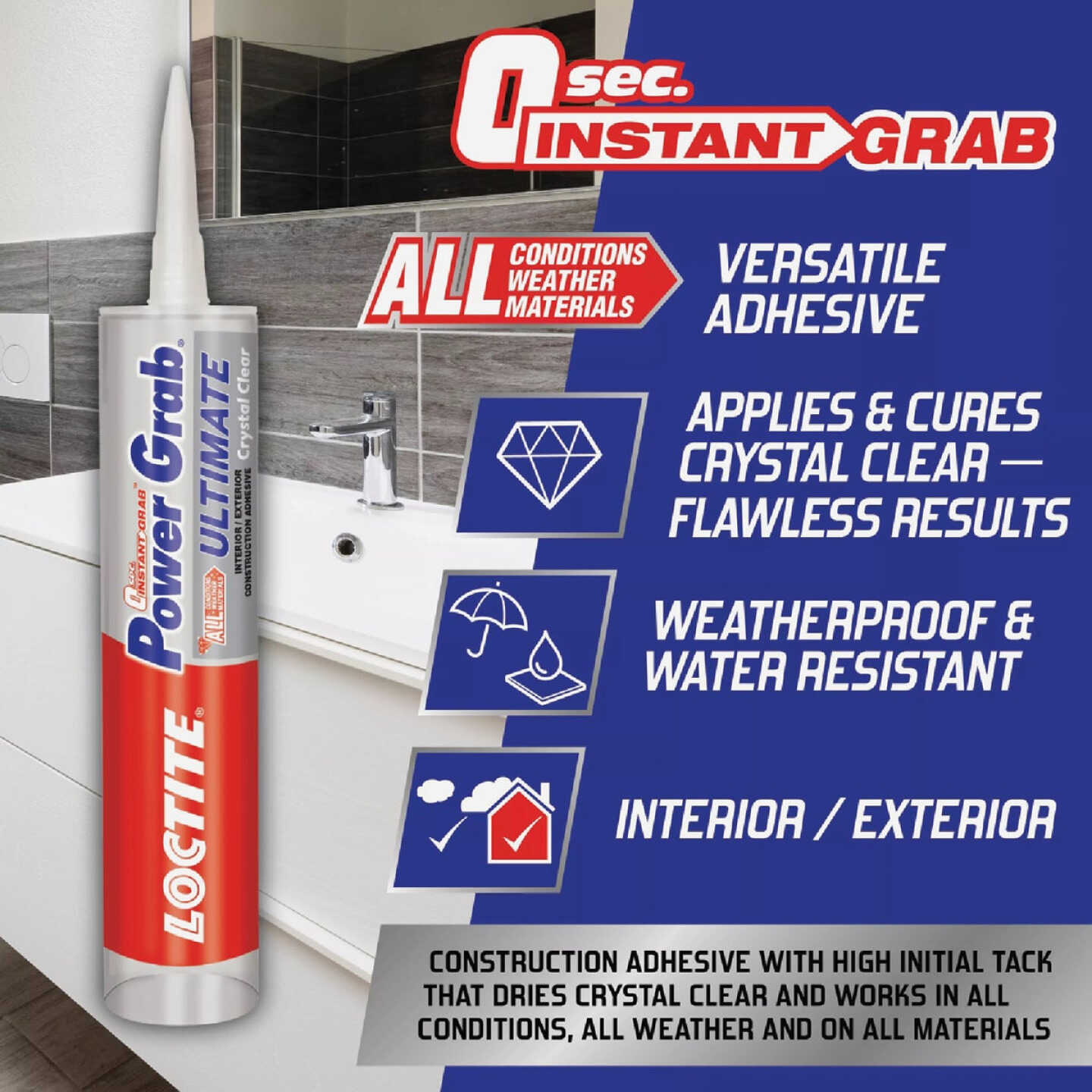 LOCTITE Power Grab 9 Oz. Crystal Clear Ultimate Construction Adhesive Image 5