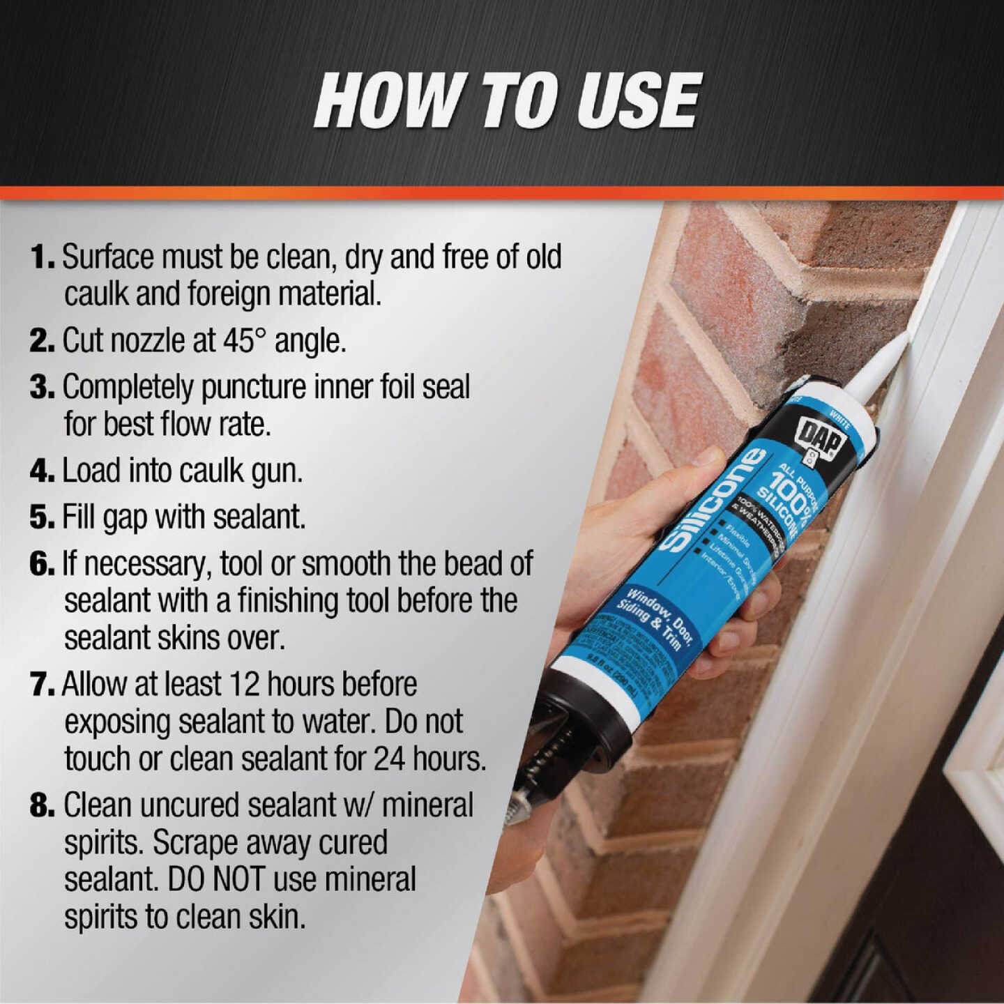 DAP 9.8 Oz. Window, Door & Siding Silicone Sealant, White Image 5