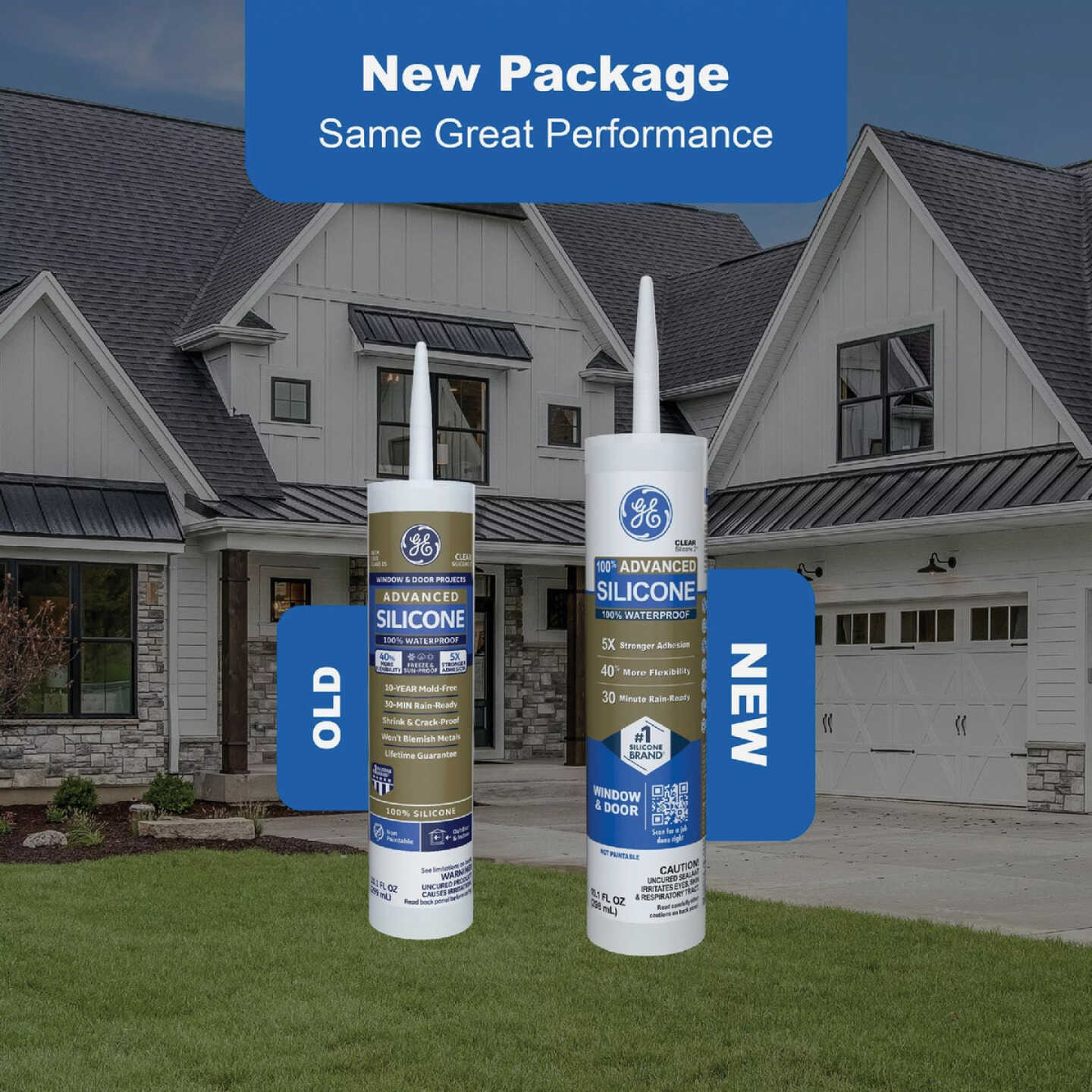 GE Advanced Silicone Window & Door Sealant, Black, 10.1 Oz. Cartridge Image 2