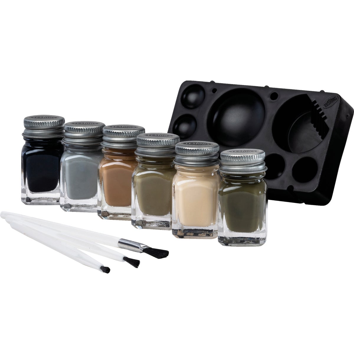 Testors Acrylic Paint Set (Black, Gray, Dark Tan, Olive, Green, Tan) Image 3