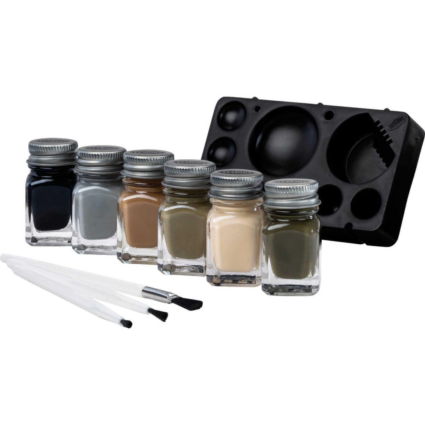 Testors Acrylic Paint Set (Black, Gray, Dark Tan, Olive, Green, Tan) Image 3