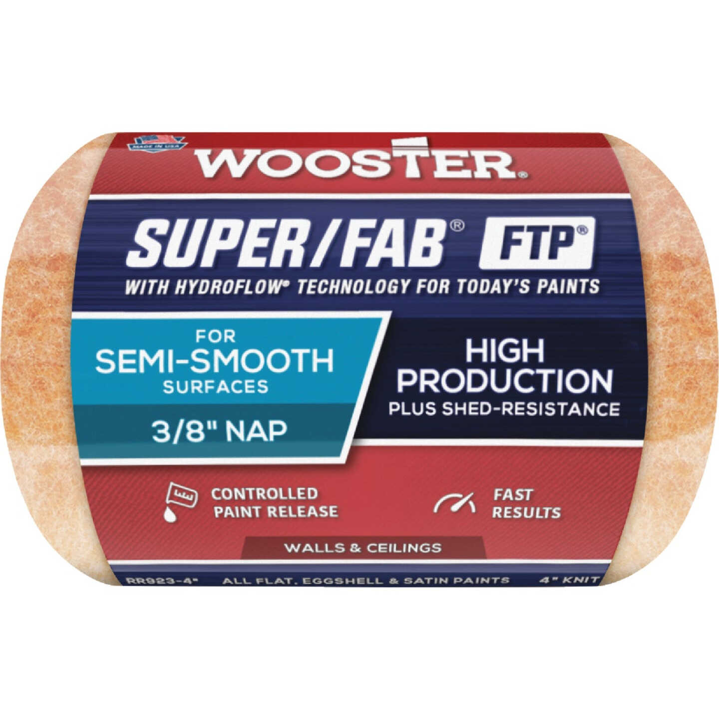 Wooster Super/Fab FTP 4 In. x 3/8 In. Knit Fabric Roller Cover Image 1