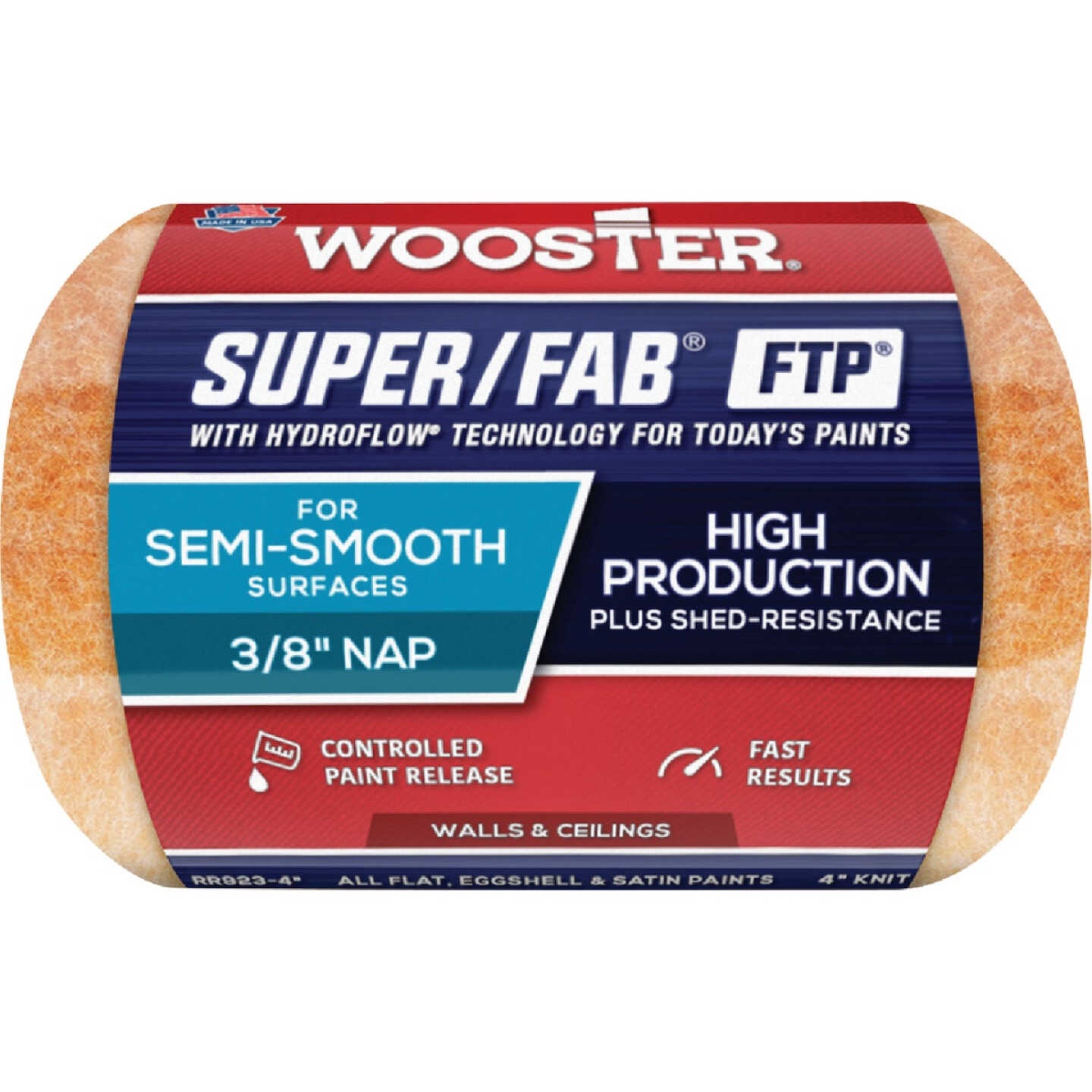Wooster Super/Fab FTP 4 In. x 3/8 In. Knit Fabric Roller Cover Image 1