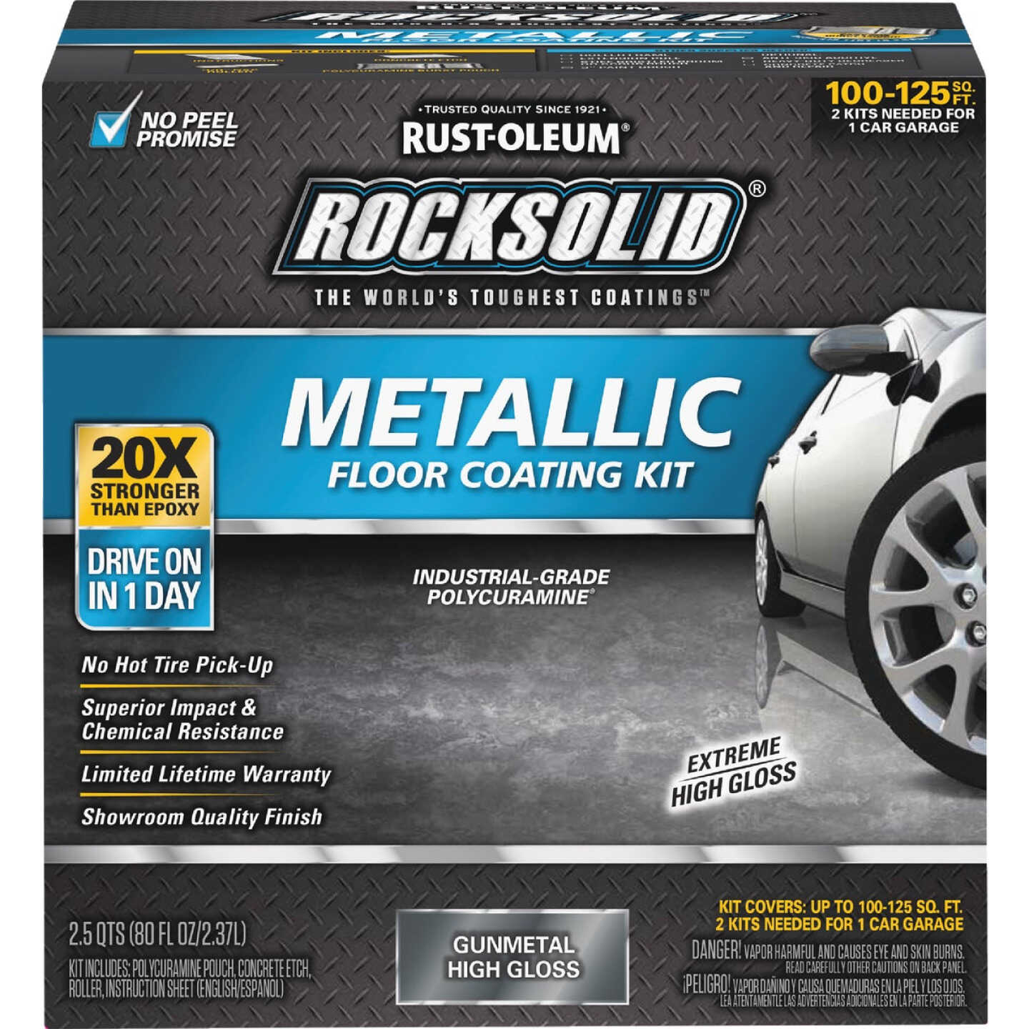 Rust-Oleum RockSolid Metallic Floor Coating Kit, Gunmetal, 70 Oz. Image 5