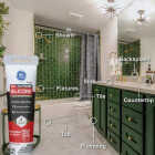 GE Supreme Silicone Kitchen & Bath Sealant, White, 2.8 Oz. Tube Image 2