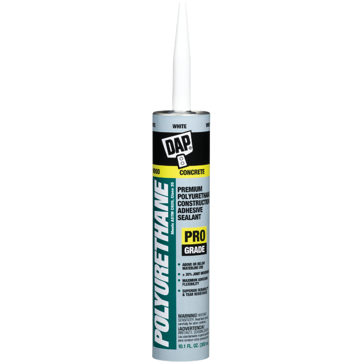 DAP 10.1 Oz. Premium Polyurethane Construction Adhesive Sealant, White Image 1