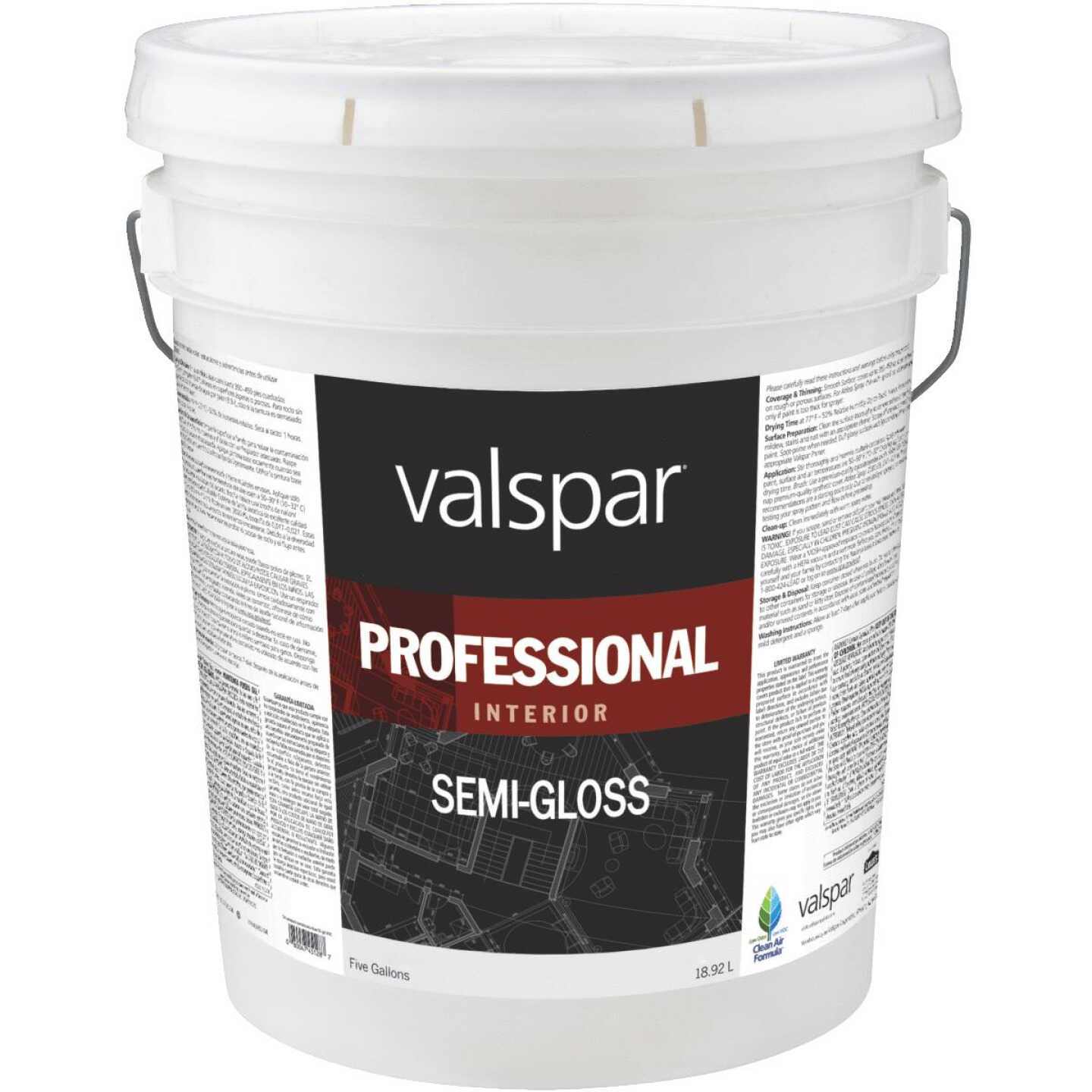 Valspar Professional Latex Semi-Gloss Interior Wall Paint, Neutral Base, 5 Gal. Image 1