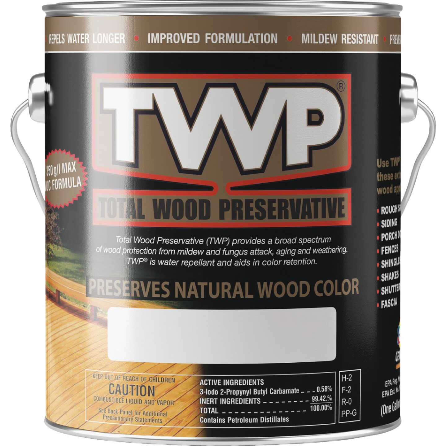TWP 1500 Series Low VOC Wood Preservative Deck Stain, Dark Oak, 1 Gal. Image 1