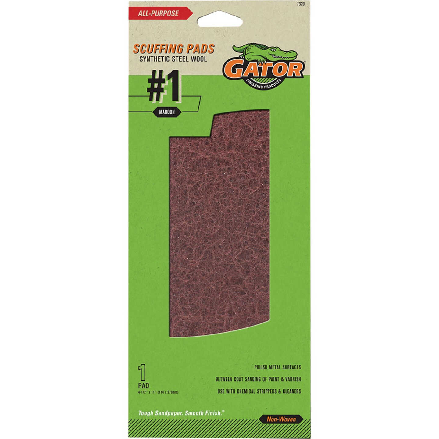 Gator Maroon Metal Finishing Pad, Extra Fine Grit Image 1
