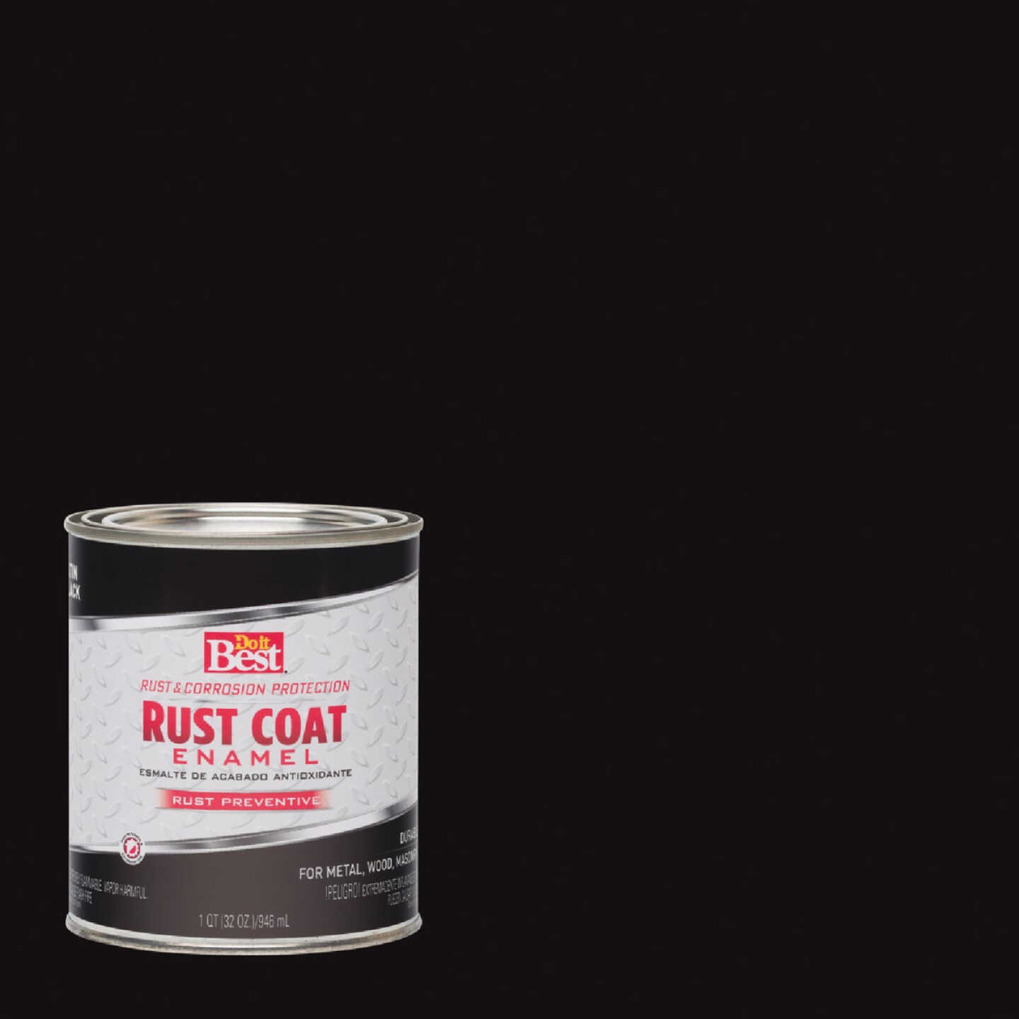 Do it Best Rust Coat Oil-Based Satin Enamel, Black, 1 Qt. Image 1