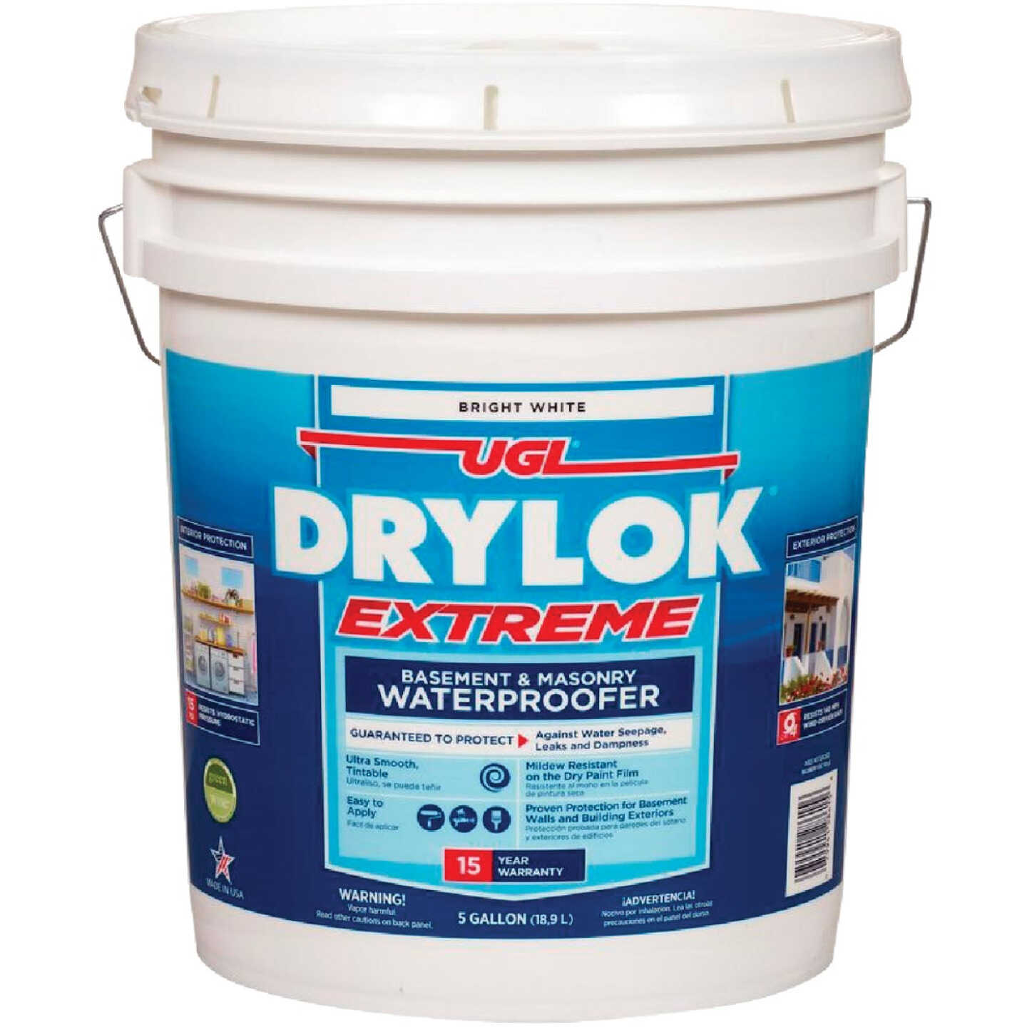 Drylok White Basement & Masonry Waterproofer Concrete Sealer, 5 Gal. Image 1