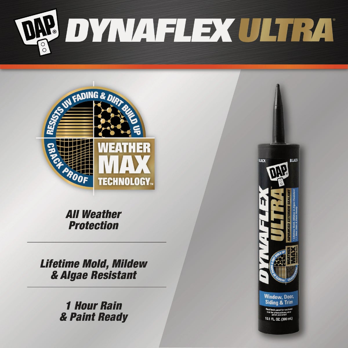 Dap Dynaflex Ultra 10.1 Oz. Black Advanced Exterior Sealant for Window, Door & Siding Image 2
