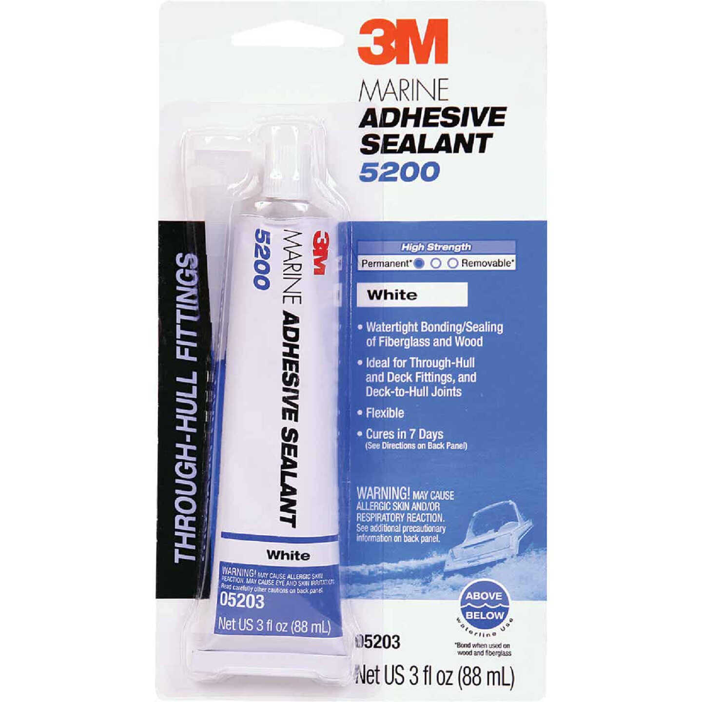 3M 3 Oz. White Marine Adhesive Sealant 5200 Image 1