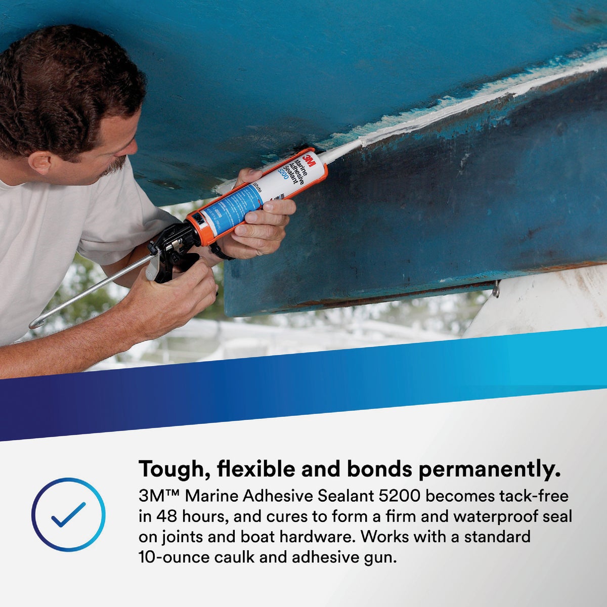3M 3 Oz. White Marine Adhesive Sealant 5200 Image 4