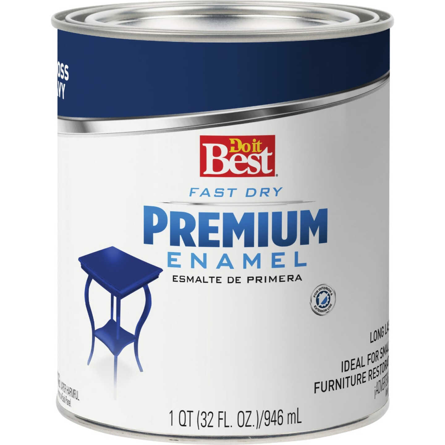 Do it Best Fast Dry Acrylic Latex Gloss Premium Enamel, Navy Blue, 1 Qt. Image 1