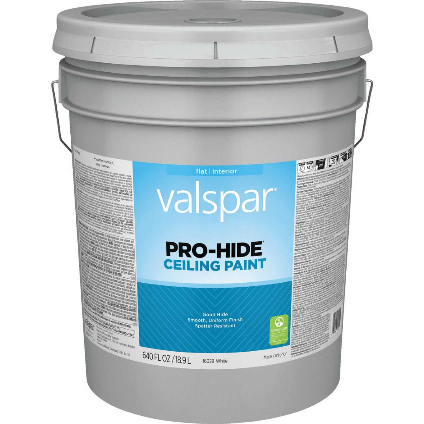 Valspar Pro Hide Ceiling Paint, White, 5 Gal. Image 1