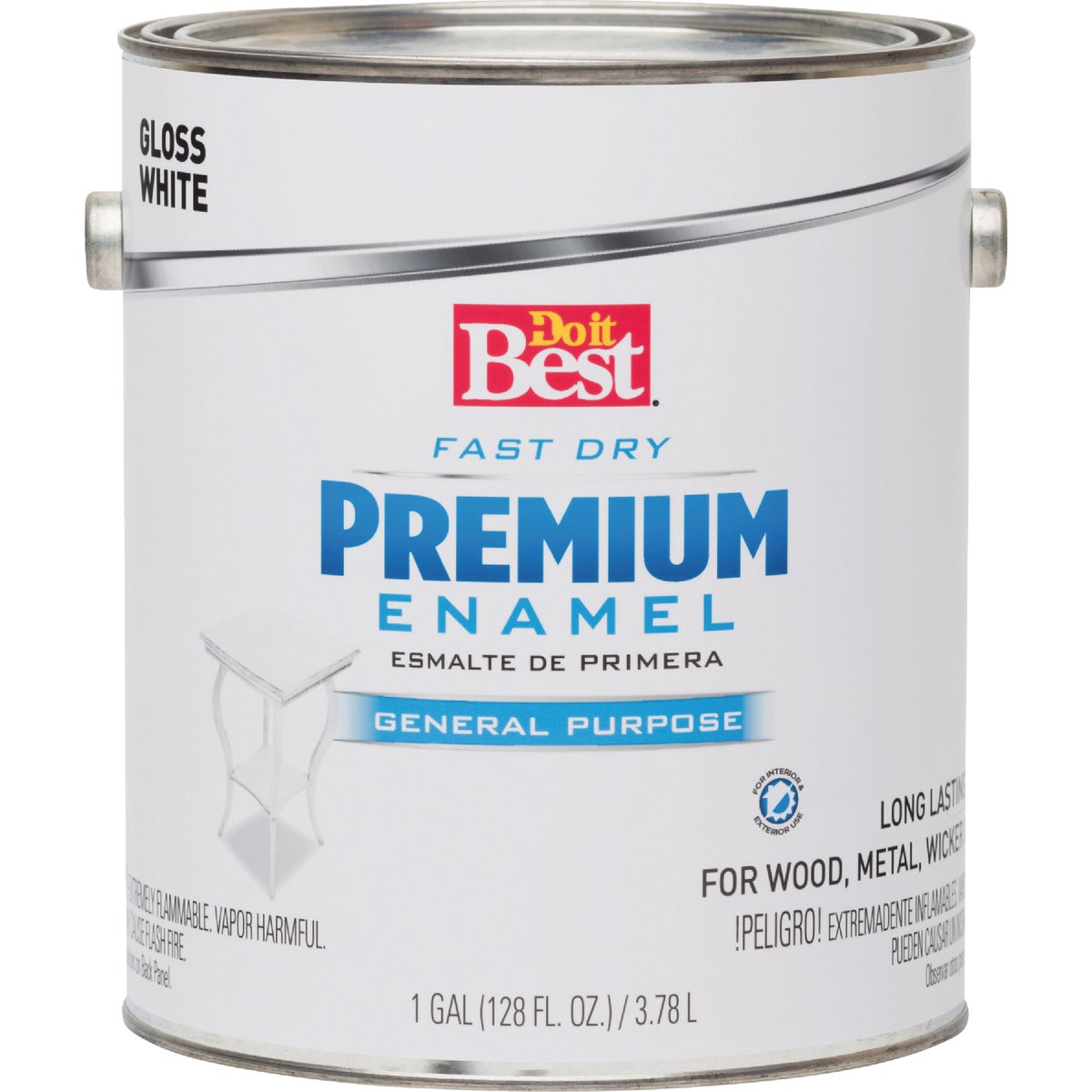 Do it Best Fast Dry Acrylic Latex Gloss Premium Enamel, White, 1 Gal. Image 2