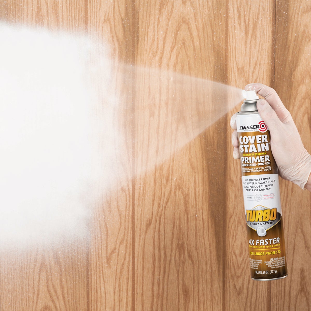 Zinsser 26 Oz. Cover Stain Primer Spray with Turbo Spray System, Flat White Image 2