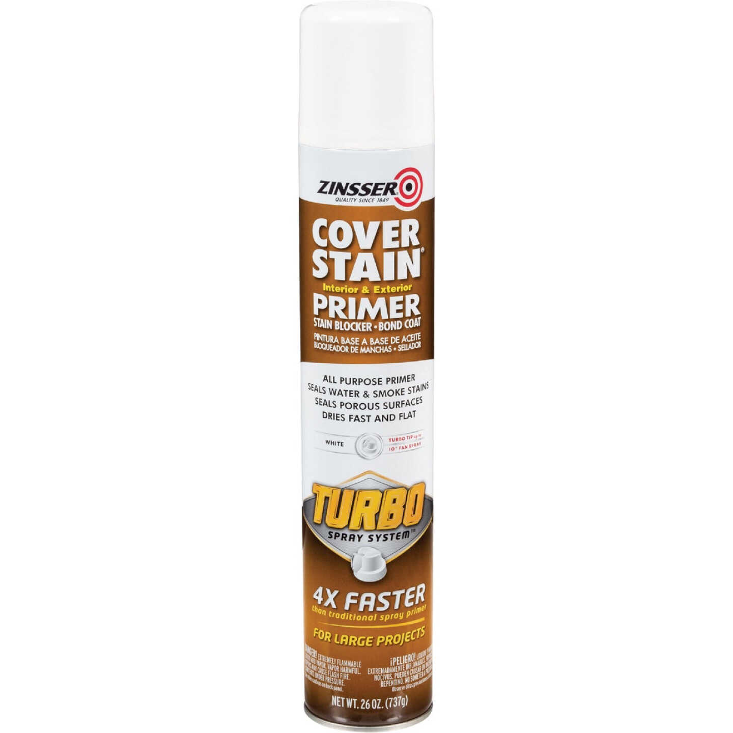 Zinsser 26 Oz. Cover Stain Primer Spray with Turbo Spray System, Flat White Image 6