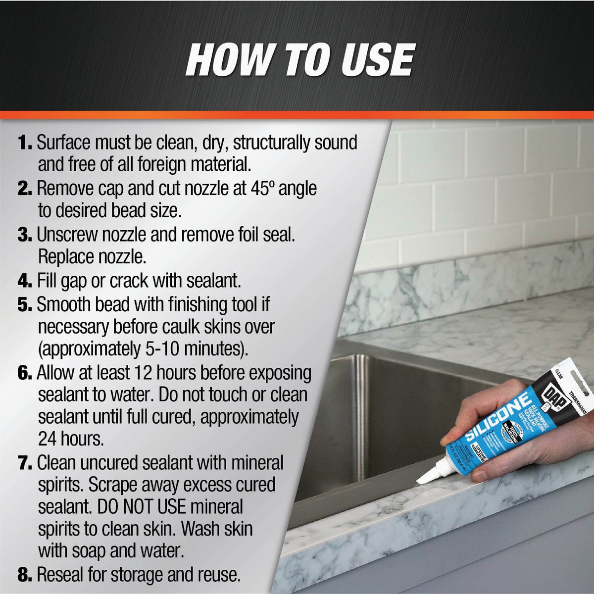 Dap 2.8 Oz. Window, Door & Siding Silicone Sealant, Clear Image 3