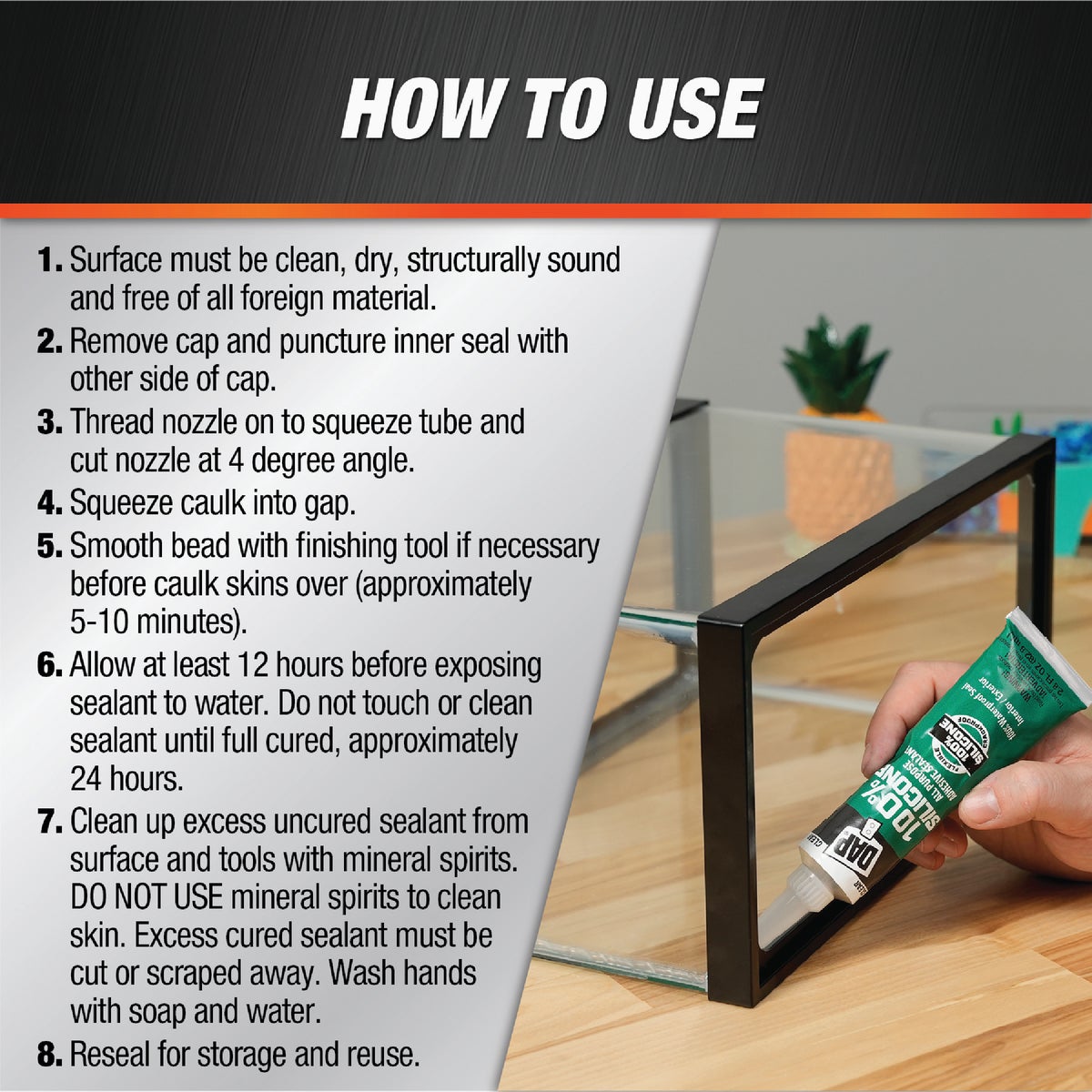 DAP 2.8 Oz. All-Purpose 100% Silicone Adhesive Sealant, Clear Image 3