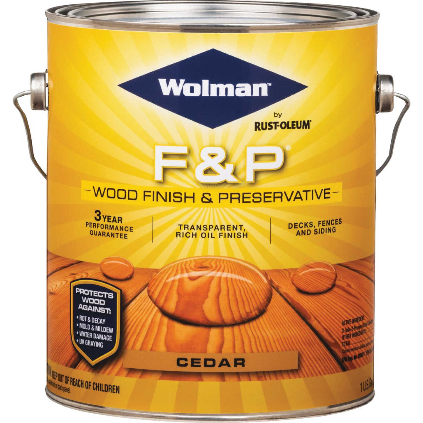 Wolman F&P Transparent Wood Finish And Preservative, Cedar, 1 Gal. Image 2