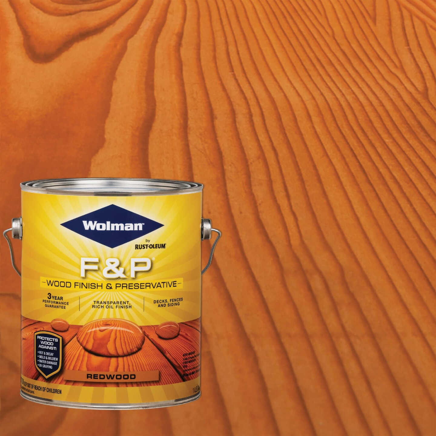 Wolman F&P Transparent Wood Finish And Preservative, Redwood, 1 Gal. Image 1