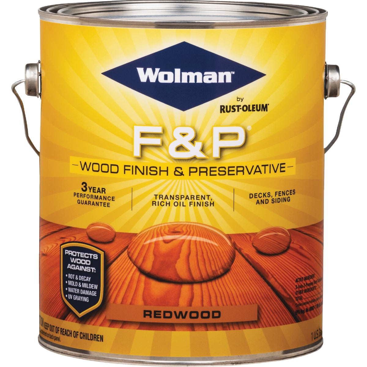 Wolman F&P Transparent Wood Finish And Preservative, Redwood, 1 Gal. Image 2