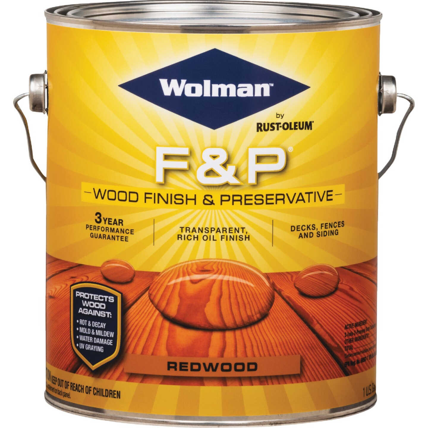 Wolman F&P Transparent Wood Finish And Preservative, Redwood, 1 Gal. Image 2