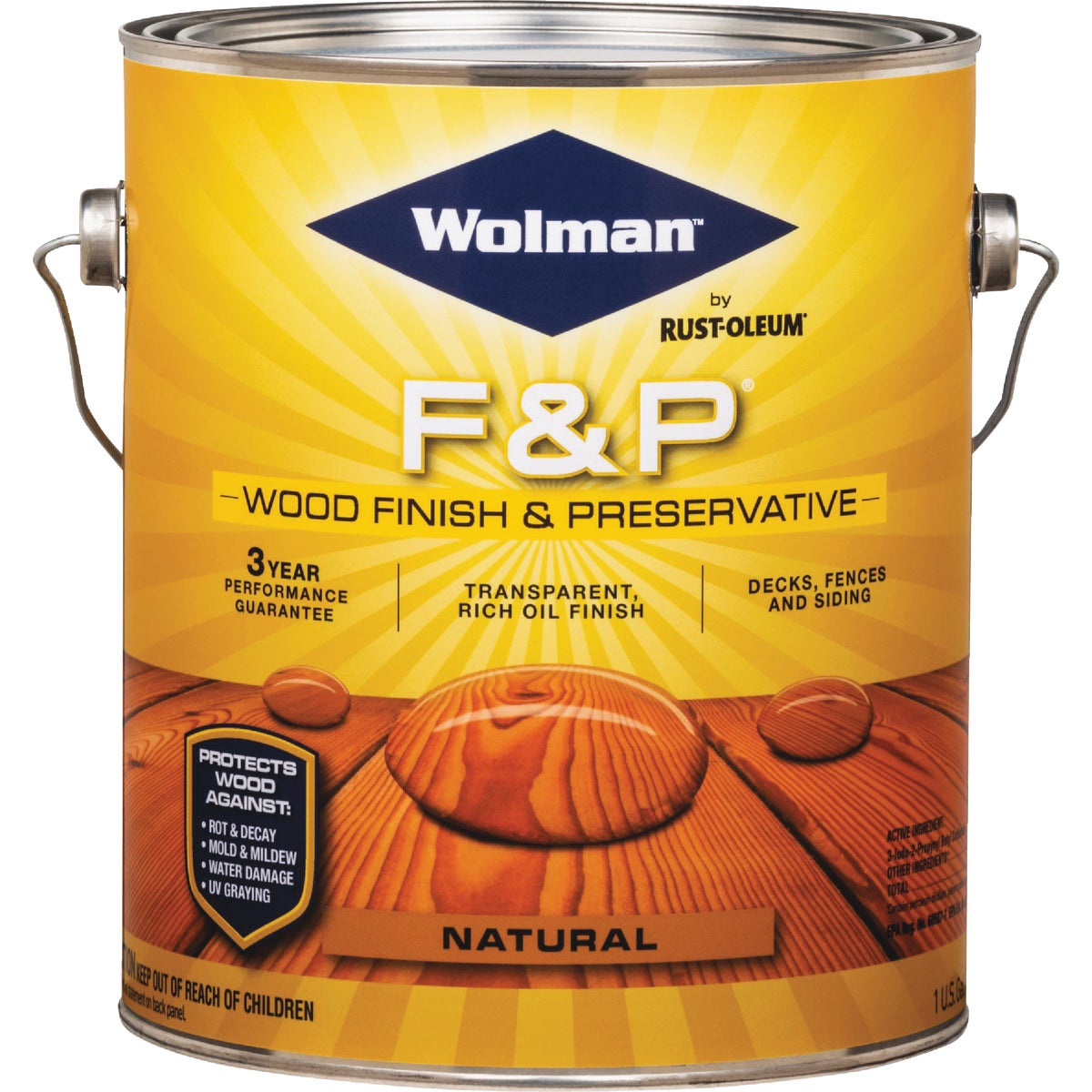 Wolman F&P Transparent Wood Finish And Preservative, Natural, 1 Gal. Image 2