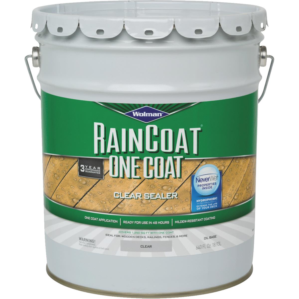 Wolman RainCoat One Coat Alkyd/Oil Base Clear Sealer, Clear, 5 Gal. Image 1