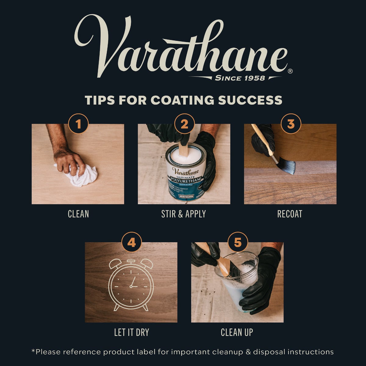 Varathane Satin Low Odor Water Based Interior Polyurethane, 1Qt. Image 6