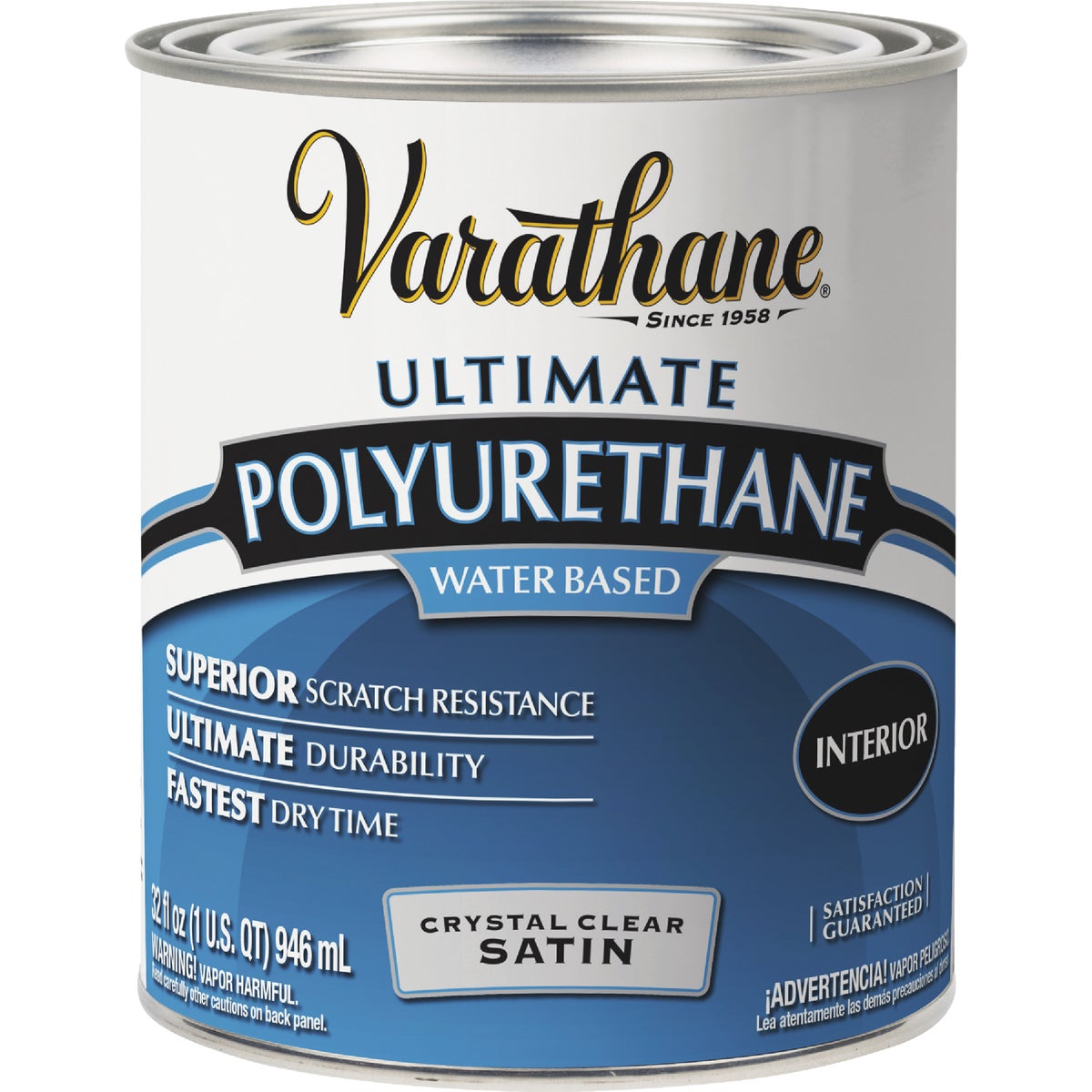 Varathane Satin Low Odor Water Based Interior Polyurethane, 1Qt. Image 3