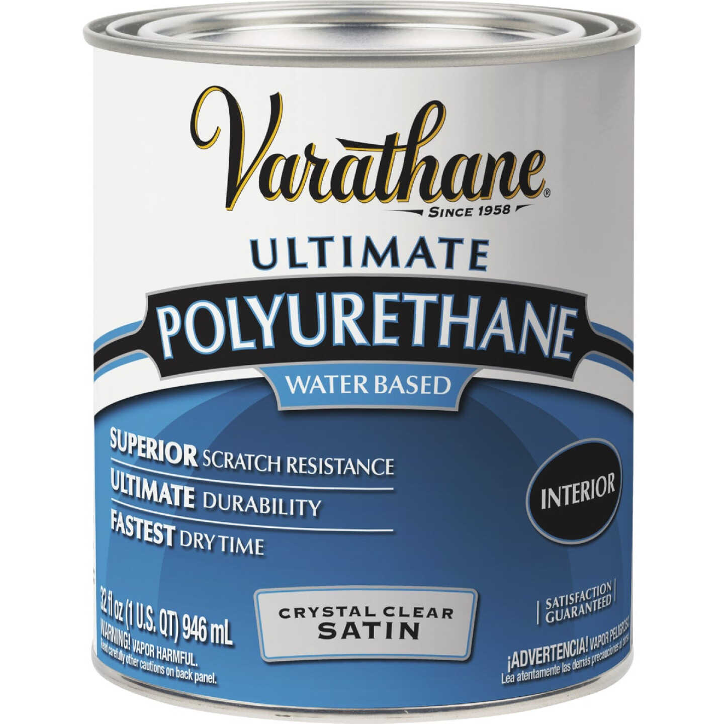 Varathane Satin Low Odor Water Based Interior Polyurethane, 1Qt. Image 3