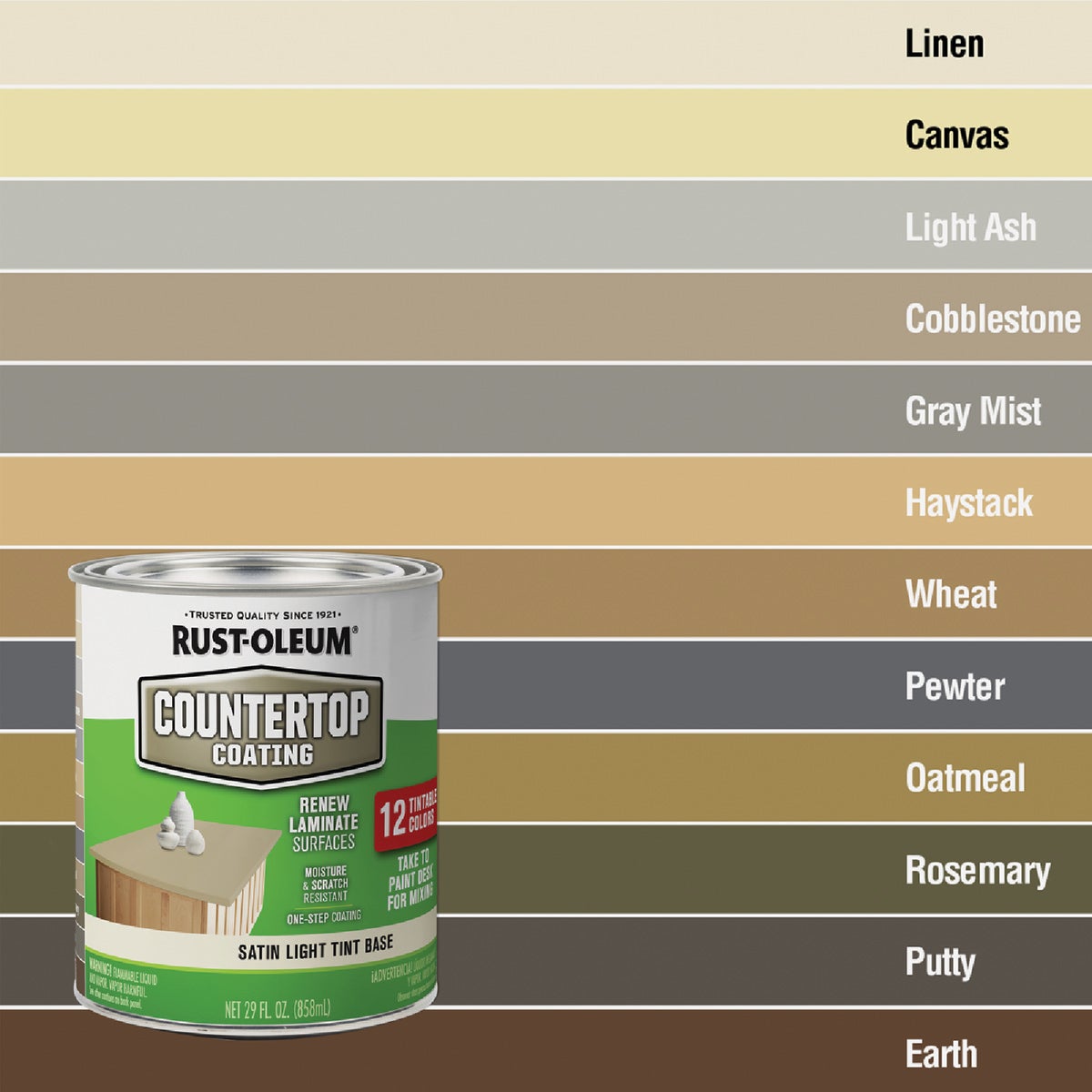 Rust-Oleum Tint Base Satin 25 LF x 2 Ft. Wide Countertop Coating
