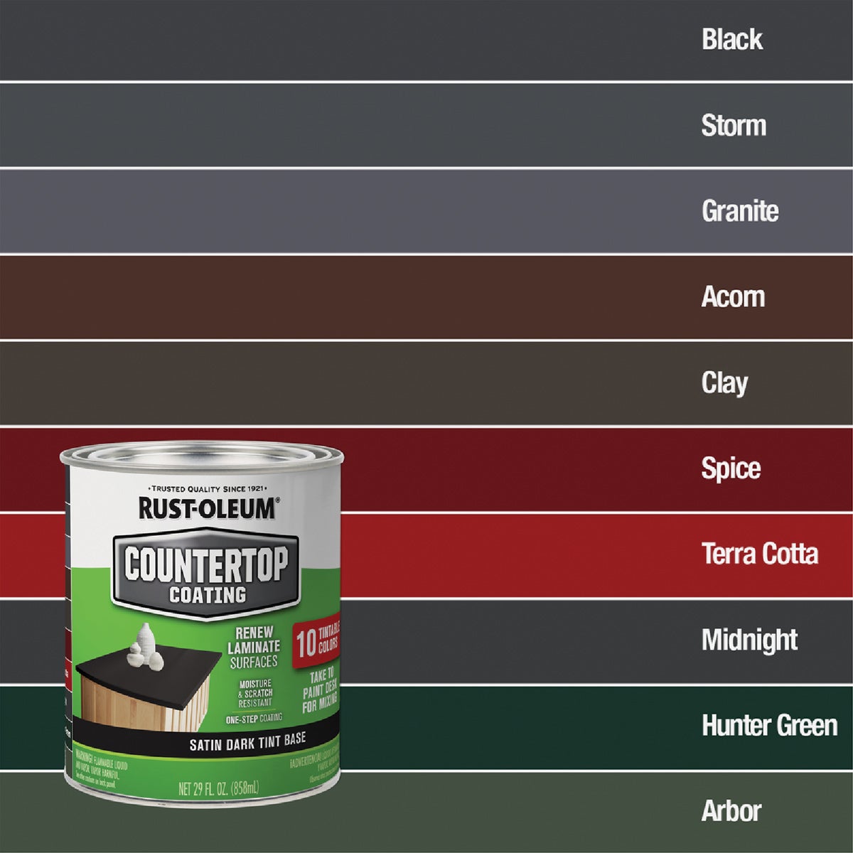 Rust-Oleum Dark Color Tint Base Satin 25 LF x 2 Ft. Wide Countertop Coating Image 3