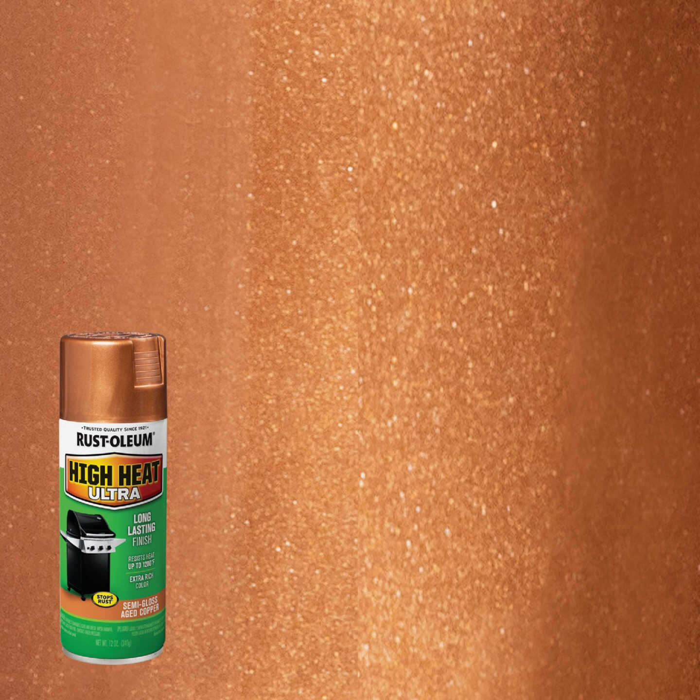 Rust-Oleum Semi-Gloss Aged Copper 12 Oz. High Heat Spray Paint Image 1